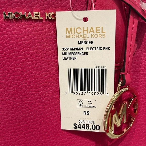 MICHAEL KORSMercer Medium Pebbled Leather Crossbody Satchel BagNWT